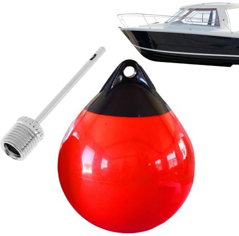 Boya redonda para barco, protección de bola de amarre inflable marina, dispositivo de anclaje de seguridad para yates, veleros, lanchas, esquí, escudo marino inflable duradero para embarcaciones y