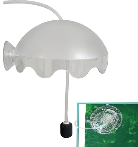 Aeratore Per Acquario - Kit Diffusore Di Bolle Di Ossigeno Per Acquario Con Tubo Flessibile E Pietra Porosa, Copertura Antispruzzo Con Scudo Acrilico Impermeabile Silenzioso | Gorgogliatore Per Acquar