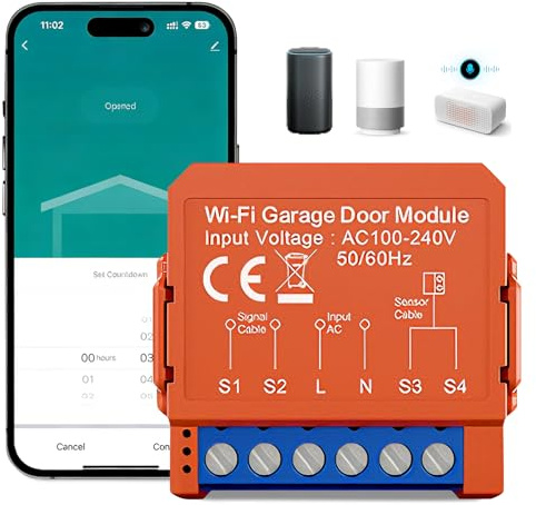 SmartZ - Modulo di apertura della porta del garage, modulo interruttore per tapparelle intelligente WiFi, modulo interruttore per tapparelle con Tuya, Alexa, Google Home e telecomando con app Life