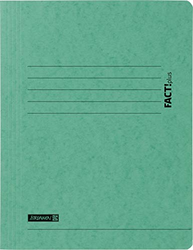 Baier & Schneider Brunnen 102015350, Jurismappe für A4, Hochwertiger Pressspankarton 375 g/m², 0, 4 mm dick, Fact!Plus, 10 Stück grün
