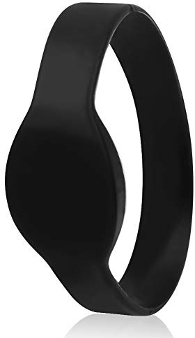 Carte IC de bracelet 13.56Mhz, carte de bracelet en silicone RFID 10pcs, carte IC RFID étanche pour système de contrôle d'accès(Noir)
