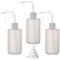 Hyber&Cara 3 Pcs Safety Wash Bottle 250ml Plastic Squeeze Bottle with Cap for Lab, Plant Watering, Tattoo Wash, Bonus A Silicone Funnel