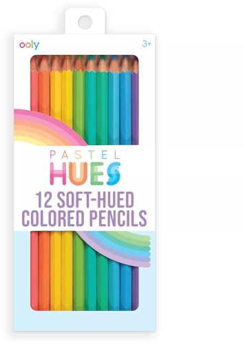 Ooly, Pastelltöne Buntstifte, lebendiges und schönes Pastellstift-Set für Kinder und Erwachsene, Zeichen- und Malbedarf, einzigartige Pastellkreide für Tagebücher und Malbücher für Erwachsene, 12