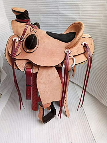 Equestrian Universe Selle Western en cuir brut et robuste