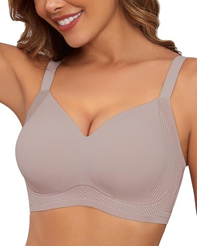 As Fairy Push Up Bras for Women No Underwire Comfortable Seamless Bralettes with Soft Support Full Coverage Everyday Bra (Light Coffee,S)