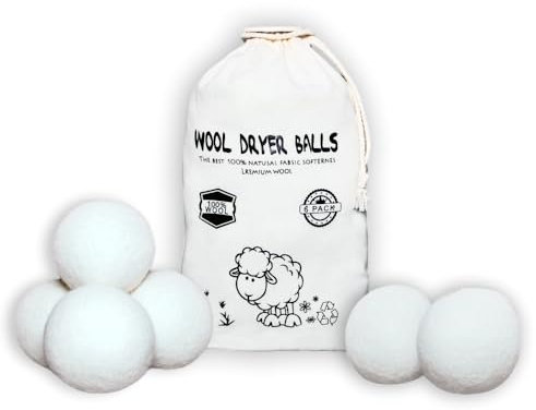 Balles de séchage Premium XL – Lot de 6 en pure laine de mouton – Écologiques, sans plastique et alternative à l’assouplissant