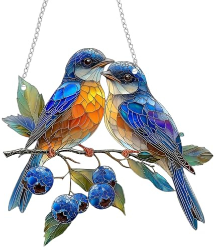 Atrapasoles Colgante Pájaro Decorativo de Acrílico 18x20 cm Decoración Hogar y Jardín Veleta de Viento Sun Catcher para Ventanas Paredes Árboles o Terraza Decoración Interior y Exterior