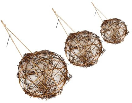 BUGUUYO 3 Stücke Kugelförmige Nisthäuser Aus Vogelnestmaterial Gewebter Vogelnestmaterialhalter Kugel-nistmaterial DIY-vogelnest-zubehör Nistmaterialien Für Garten Und Terrasse
