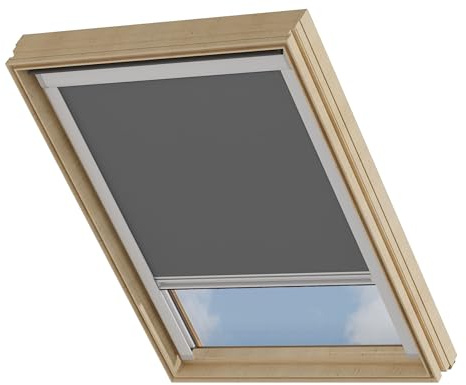 Cocoon Dachfenster Verdunkelung U08 - Kompatibel mit VELUX Dachfenstern - Dachfenster Rollo mit Hitzeschutz - Einfache Montage - Dunkelgrau
