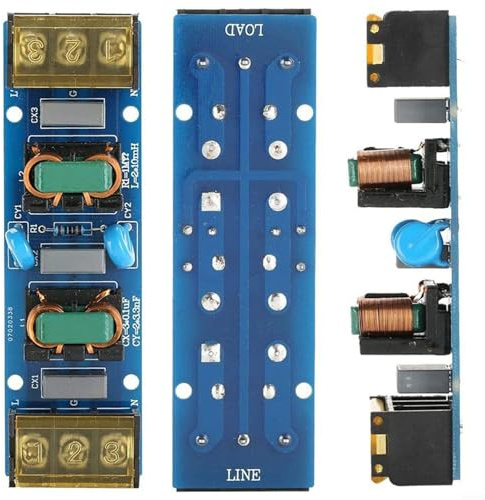 Niceminiwall 25 A para módulo de filtro de alimentación, placa de paso bajo de alta frecuencia de dos etapas para supresión de ruido de línea de alimentación de CA, modo común y reducción de