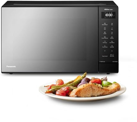 Panasonic NN-GT65QBEPG Horno Microondas Combinado de 31 L con Grill, 1000 W, Cocción Combinada, 7 Niveles de Potencia, Descongelación Turbo, LED, Plato Giratorio, Negro