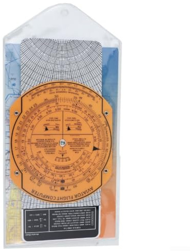 Calculadora de vuelo Aviation Plotter Circular Regla de cálculo de plástico ABS para mediciones precisas de ángulo y distancia en la cabina de vuelo para planificación de vuelos y navegación para