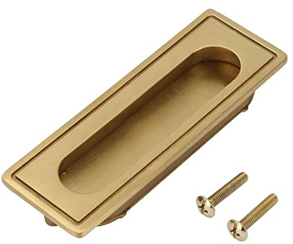 Poignée de meuble encastrée en laiton pour armoire, placard, tiroir, poignée de porte de poche