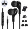 Auriculares Internos con Micrófono, Auriculares de 3,5 mm, Auriculares Deportivos Magnéticos Alta Definición, Auriculares Estéreo Hi-Fi con Cancelación De Ruido, para Samsung iPhone Huawei Xiaomi