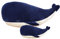 Kekeso Riesiges Blauwal-Plüschkissen, gefülltes Wal-Plüschtier, weiches Tierkissen (45cm+25cm=17.71inch+9.84inch)