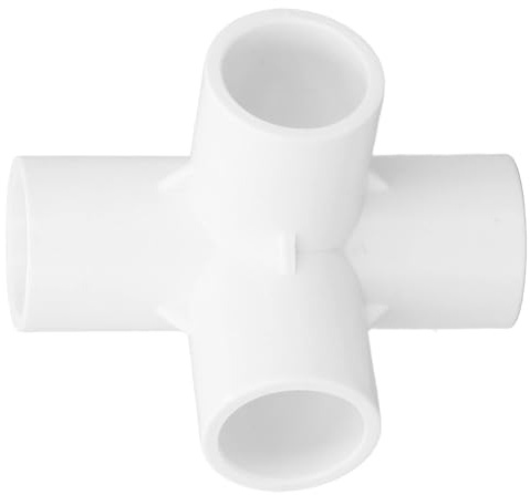 10PCS Connettore per Tubo in PVC 25mm Diametro Interno Raccordi Ad Angolo a T Raccordo a T in Plastica Raccordo in PVC a 4 Vie (Bianco)