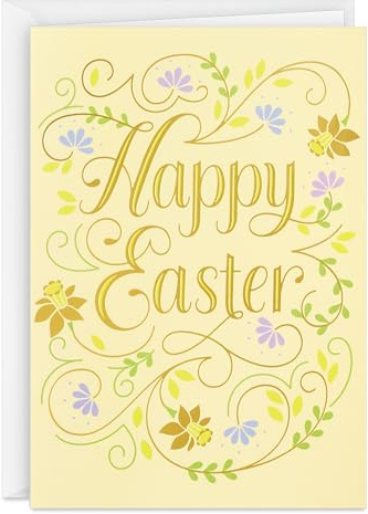 Hallmark Vintage Easter Cards, Pastel Yellow (40 Cards with Envelopes)