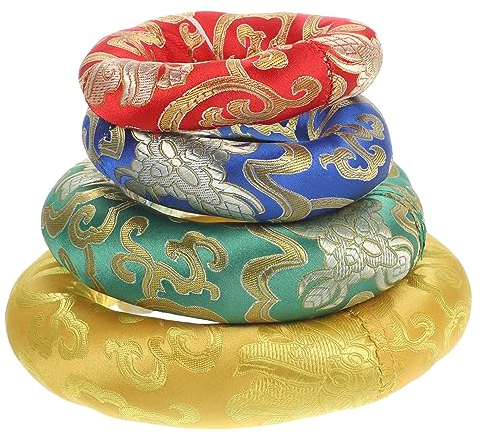 ifundom 4 Stück Buddhistische Klangschalenkissen Aus Baumwolle 10-16cm Dekorative Schüsselunterlage Für Meditation Und Heilung
