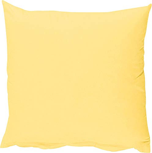 Erwin Müller Kuschelkissenbezug, Kissenhülle Renforcé Würzburg, Uni gelb Größe 40x40 cm - strapazierfähig und temperaturausgleichend, mit Reißverschluss