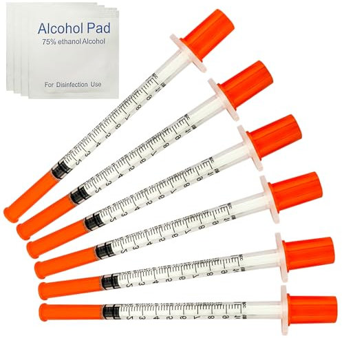 20 pack1ml 30G 8mmDispensing Measuring Tool with + Alcohol Wipes, Plastic Multiple Uses Measuring Tools, Individually Wrapped (20 Units + 20 Wipes)