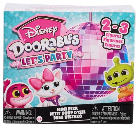 Just Play Disney Doorables Let's Party Mini Peek samlarfigurer, 3,8 cm, överraskningspaket, leksaker för barn från 5 år