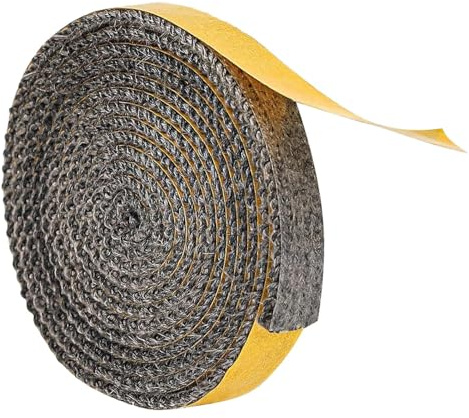 Türdichtung für Kamin, selbstklebend, Glasfaserband | Fensterdichtung aus Holz, Hochtemperaturseil, feuerfeste Türisolierung, Dichtungsband