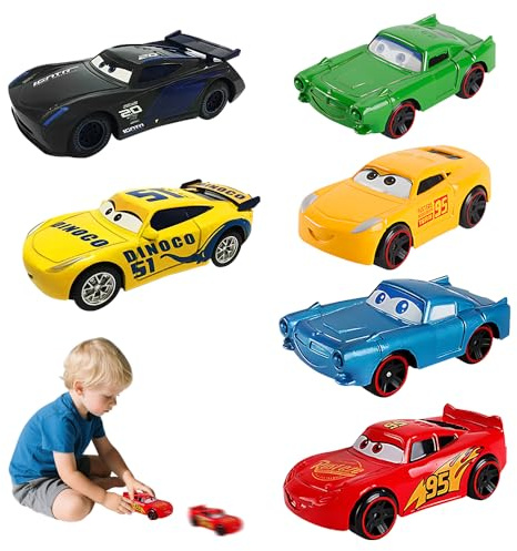 WDKXCN Coches para Niños, 6 Piezas Coches Juguete, Metalicos Mini Coches Cars Dibujos Animados, Autos Fundidos a Presión para Niños Mayores de 3 Años Cumpleaños