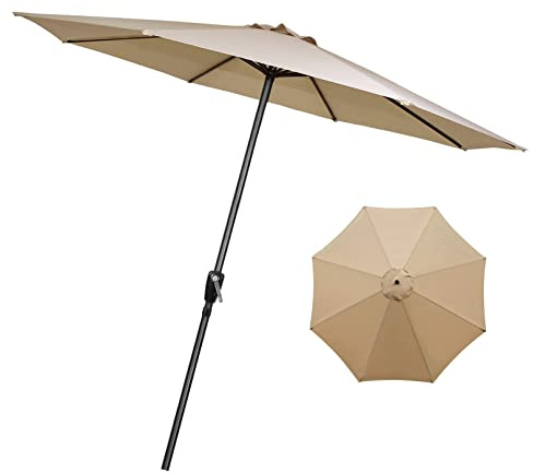 Parasols de jardín Tabla 9ft/10ft Parasol al aire libre con manivela, ventilación de protección solar, mercado de paraguas de patio para balcón, mesas de comedor, jardines, piscinas al aire libre