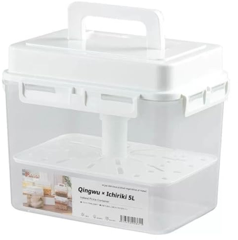 Genérico 5L Kimchi Press Contenedor de almacenamiento Pickle Jar Para Gherkin Sauerkraut Kimchi Contenedor de almacenamiento y organización de fermentación