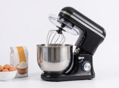 Batidora Amasadora 8L 2000W Amasadora de Pan Para Repostería, Robot de Cocina Amasador, Bajo Ruido, Potente y Profesional, 6 Velocidades con Pulso, Bol de Acero Inoxidable (Negro)