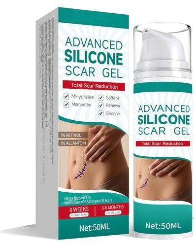 Silicone Scar Gel - Effective Scar Cream for Burns, Injuries, Acne, Stretch Marks & Keloid Treatment, Reduces Appearance of Old and New Scars, Safe for C-Section Scars, 50ML