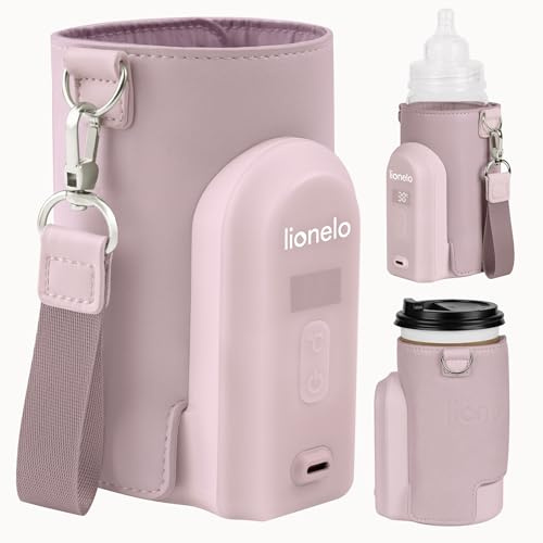 LIONELO Thermup Go Evo Bärbar Flaskvärmare för Resor, USB-C Laddning | 5 driftstemperaturer från 38 till 50 °C, USB-C-laddning, upp till 9 timmars drift, LCD-skärm