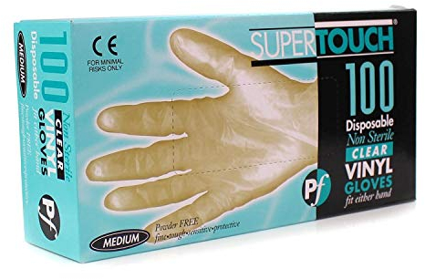 SuperTouch Vinyl Powder-Free Gloves Medium (Box of 100)