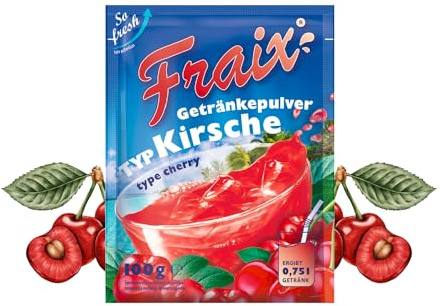 Fraix Frutti Lot de 25 x 100 g en poudre pour boisson instantanée Cerise 2,5 kg
