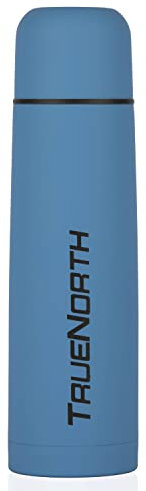 TRUE NORTH Thermoskanne - Hochwertige Isolierflasche für unterwegs, Edelstahl Thermosflasche doppelwandig, Ideal für Reise, Abenteuer und Wandern, BPA-frei, 750 ml (Blau, 750ml)