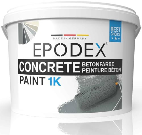 EPODEX 1K CONCRETE PAINT | Outdoor Paint for Concrete, Wall & Floor Paint | High Coverage, UV and Abrasion Resistant | Indoor & Outdoor Use Without Permanent Water Contact | 3.3kg (23m² for 2 coats)