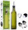 Chefonic Oil Dispenser 500 ml, Green Glass Oil Bottle, with 1 Funnel, 2 Stainless Steel Pourer, Olive Oil Bottle Drizzler, Sleek & Modern Oil Bottle for Kitchen, Cooking Oil Container (ODG01)
