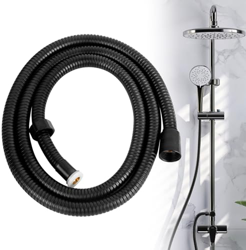 RUCUDIM Duschschlauch Brauseschlauch 1.5m Verdrehschutz Universal Duschschlauch Flexibel Duschkopf Schlauch Duschschläuche für Handbrause Schwarz