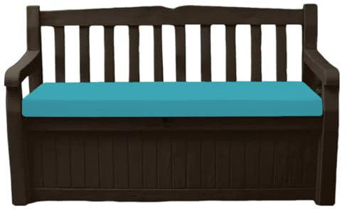 A ATH COLLECTION Waterproof Garden Bench Cushion Seat Pad Only fit for Iceni Outdoor Garden And Eden Storage Box 128x50x5cm Lightweight Durable Cushions (Aqua)