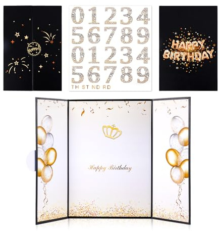 Gosknor Libro de Firmas de Cumpleaños, Libro de Visitas de Cumpleaños con Pegatinas de Números Libro de Visitas de Firmas Decoraciones de Fiesta para Registrar Los Mejores Deseos de Los Amigos