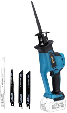 Katsu FIT-BAT – Scie sabre professionnelle sans fil 21 V, course de coupe de 18 mm, changement de lame sans outil, poignée en D, 4 lames économiques incluses, pas de batterie 102778