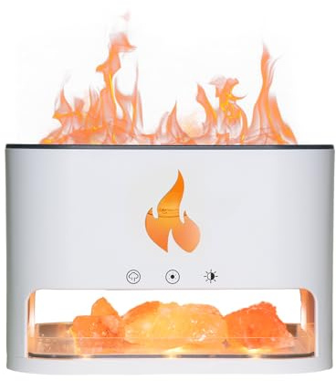 Difusor de aceites esenciales de aromaterapia con lámpara del Himalaya, 250 ml, humidificador de aire LED multicolor