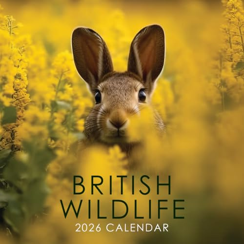 2026 British Wildlife 12 x 12 Square Hanging Wall Calendar with Stunning Nature Scenery of Brtian's Beautiful Animals - No Plastic, Environmentally Friendly. Daily, Weekly, Monthly 12 Month Planner