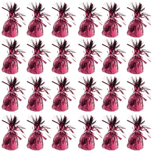 PARTYRAMA.CO.UK Metallic Burgundy Red Foil Helium Balloon Weights 175gr - Pack of 24 - Durable & Colourful Weights for Birthdays Parties, Events & Celebrations - Perfect Balloon Weight Holders