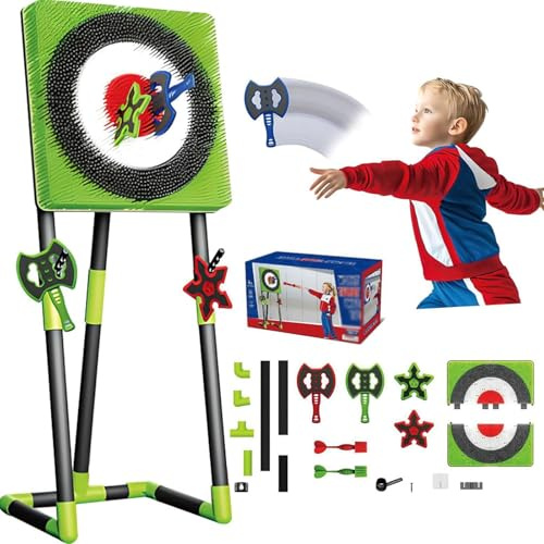 Hopfällbart Kastmålsspel, Kastspel Med Yxkast Och Gräsmattedart, Tävlingsinriktad Underhållning, För Inomhus- Och Utomhusfamiljenöje green