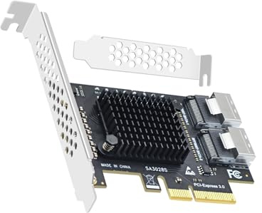 Lidkew Dual Mini SAS(SFF8087) to SATA3.0 Adapter Card with ASM1064 Chip,PCIE to Mini SAS+SATA 3.0 Expansion Card,PCI-E 3.0 X4,2 SFF8087 Ports,8 SATA3.0 Ports,6Gbps Each Port,Support Linux/Window