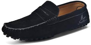 Mocasines Loafers de conducción de Ante para Hombre, Zapatos sin Cordones, Loafers Penny Casuales, Suela Plana, para Oficina de Negocios y Uso Diario, múltiples Colores Disponibles