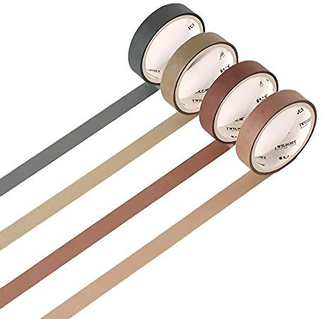 Washi tape, scrapbook zubehör, naturfarben, zum Basteln, für Geschenkverpackungen, Scrapbooking, 6 Stück Typ 4