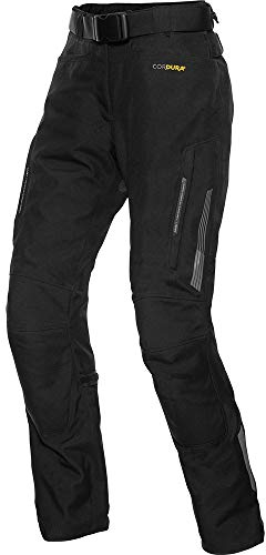 FLM Damen Touren Textilhose 3.0 Motorradhose mit Protektoren Wasserdicht und Atmungsaktiv, Thermohose Herausnehmbar schwarz XXL (kurz)