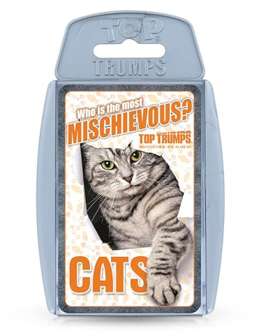 Top Trumps Cats Classics Card Game, learn about the Bengal cat, British Shorthair and the Siberian cat in this educational packed game, great gift for ages 6 plus